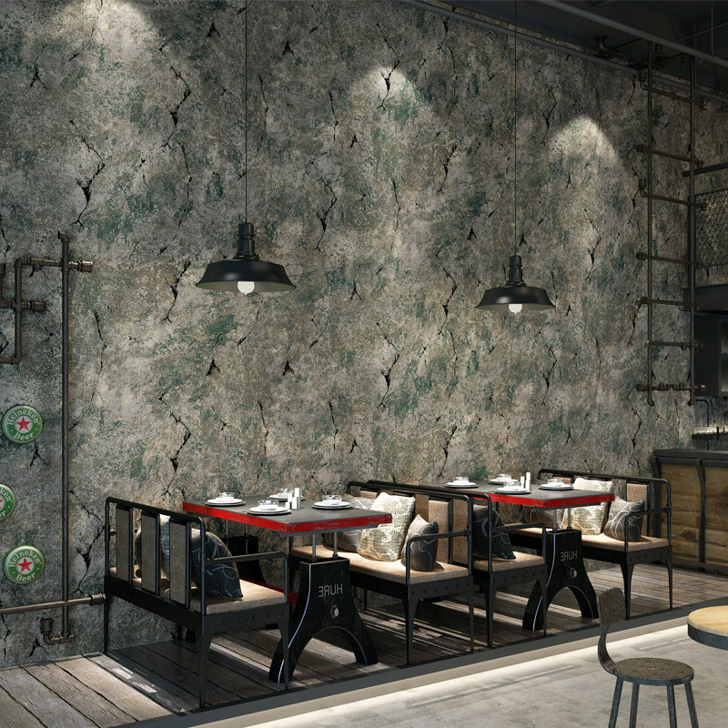 Industrial Retro Wall Decor Marble Effect Non-Pasted Wallpaper, 31' x 20.5" Green Clearhalo 'Industrial wall decor' 'Industrial' 'Wallpaper' Wall Decor' 883596