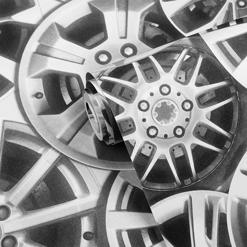 Non-Pasted Metallic Industrial Wallpaper for Bedroom and Coffee Shop 21 in x 33 ft Overlapped Wheel Gears Wall Covering Clearhalo 'Industrial wall decor' 'Industrial' 'Wallpaper' Wall Decor' 884969