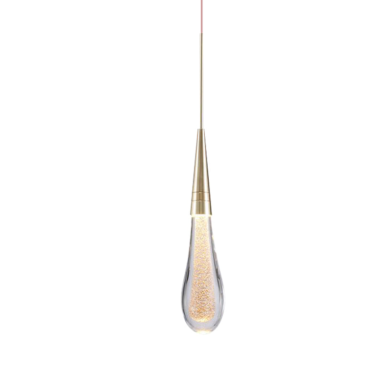 1 Light Bubble Crystal Ceiling Lamp Modern Brass Droplet Living Room LED Pendant Light Clearhalo 'Ceiling Lights' 'Modern Pendants' 'Modern' 'Pendant Lights' 'Pendants' Lighting' 886265