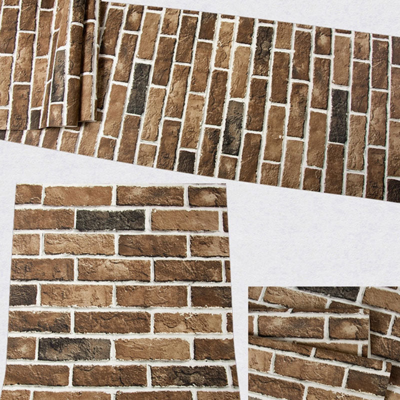 Retro Brick Non-Pasted Wallpaper, 33' x 20.5", Rusty Red Clearhalo 'Industrial wall decor' 'Industrial' 'Wallpaper' Wall Decor' 886977