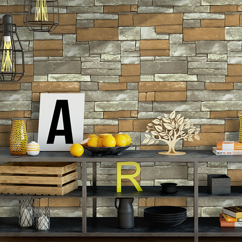 Brick Design Self-Adhesive Wallpaper, 17.5" x 19.5', Pastel Color Clearhalo 'Industrial wall decor' 'Industrial' 'Wallpaper' Wall Decor' 887097