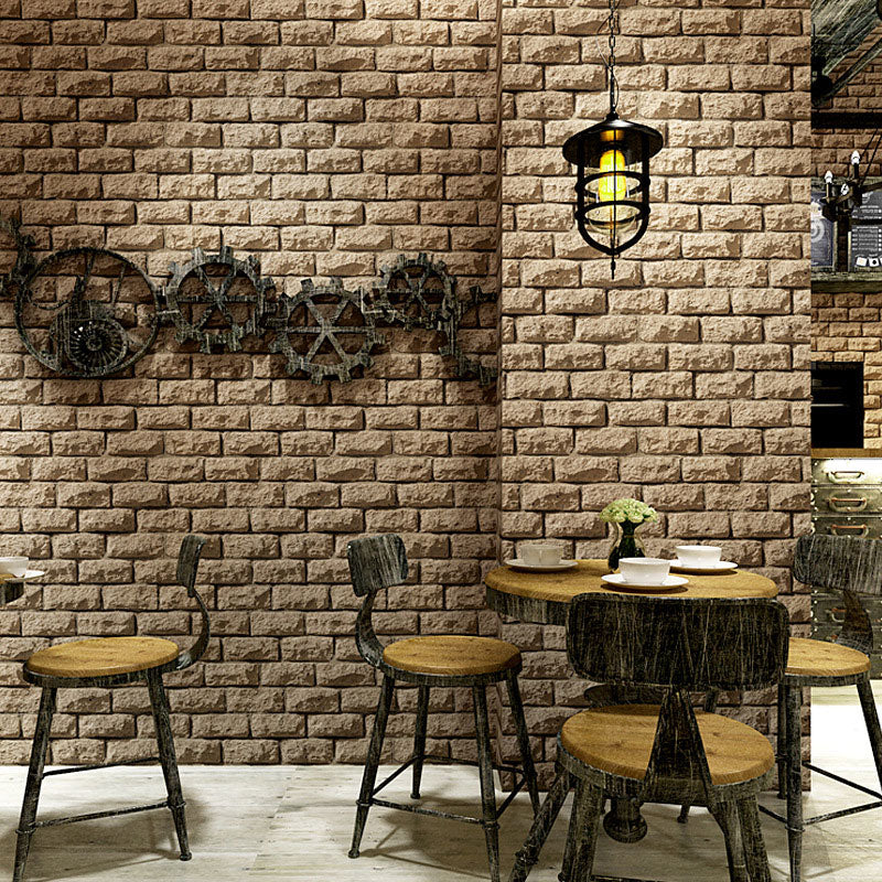 Natural Color Stone Pattern Wallpaper 33' x 20.5" Vinyl Water-Resistant Wall Covering Yellow Clearhalo 'Industrial wall decor' 'Industrial' 'Wallpaper' Wall Decor' 887150