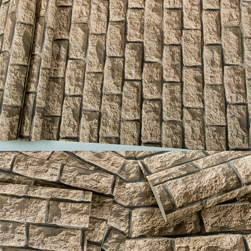 Natural Color Stone Pattern Wallpaper 33' x 20.5" Vinyl Water-Resistant Wall Covering Clearhalo 'Industrial wall decor' 'Industrial' 'Wallpaper' Wall Decor' 887153