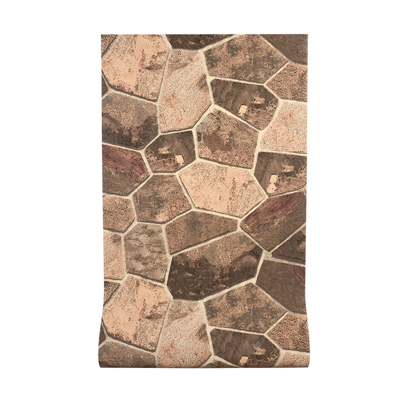 Multi-Colored Retro Stone Wallpaper Non-Pasted Wall Covering 20.5" x 33' Clearhalo 'Industrial wall decor' 'Industrial' 'Wallpaper' Wall Decor' 887162