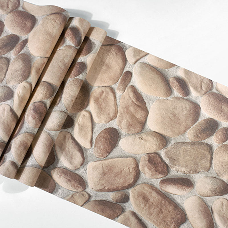 Cobblestone Non-Pasted Wallpaper, 33' x 20.5", Pastel Color Clearhalo 'Industrial wall decor' 'Industrial' 'Wallpaper' Wall Decor' 887178