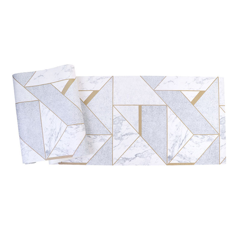 Non-Pasted Wallpaper with Light Color Geometries and Marble Design, 20.5"W x 33'L Clearhalo 'Modern wall decor' 'Modern' 'Wallpaper' Wall Decor' 887222