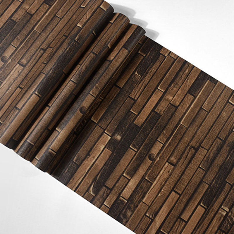 Horizontal Wooden Texture Non-Pasted Wallpaper, 57.1 sq ft.. Dark Brown Clearhalo 'Country wall decor' 'Rustic' 'Wallpaper' Wall Decor' 887270