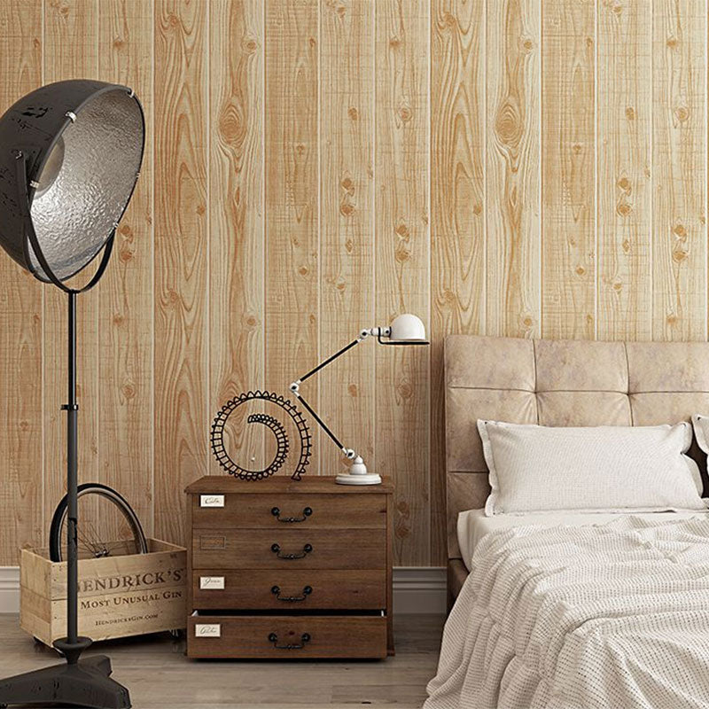 Plaster Retro Wood Surface Wallpaper 20.5 in x 31 ft Simple Non-Pasted Wall Decor Light Yellow Clearhalo 'Country wall decor' 'Rustic' 'Wallpaper' Wall Decor' 887289