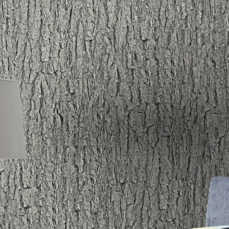 Dark Color Bark Wallpaper 33'L x 20.5"W Vinyl Stain-Resistant Stem Wall Decor Clearhalo 'Country wall decor' 'Rustic' 'Wallpaper' Wall Decor' 887326