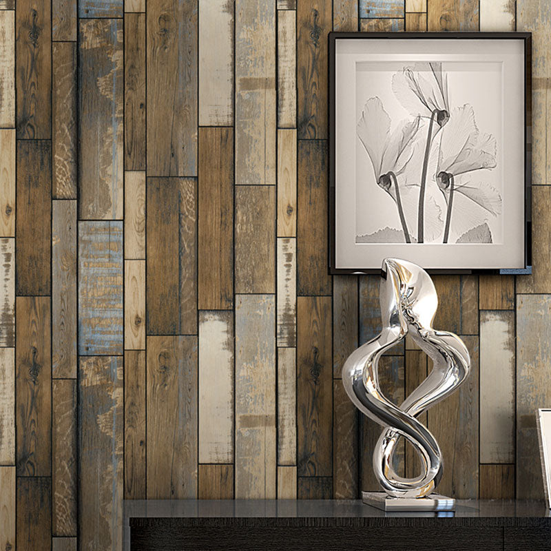 Natural Color Wood Wallpaper Decorative Non-Pasted Wall Covering, 33'L x 20.5"W Clearhalo 'Country wall decor' 'Rustic' 'Wallpaper' Wall Decor' 887334