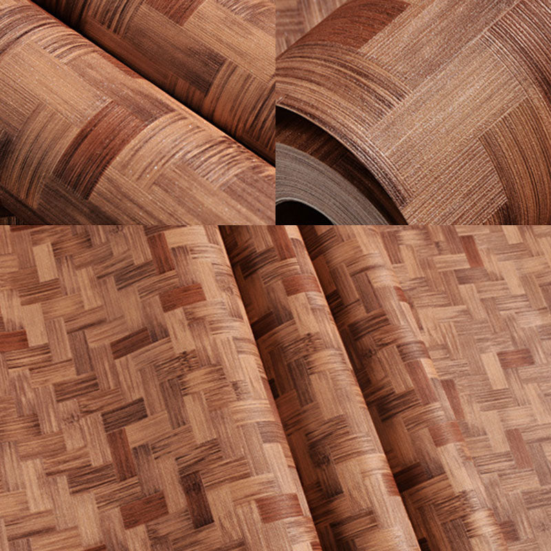 Nostalgic Bamboo Texture Wallpaper for Dress Shop and Hotel Non-Pasted 20.5"W x 33'L Wall Decor Zigzag Pattern Clearhalo 'Country wall decor' 'Rustic' 'Wallpaper' Wall Decor' 887383