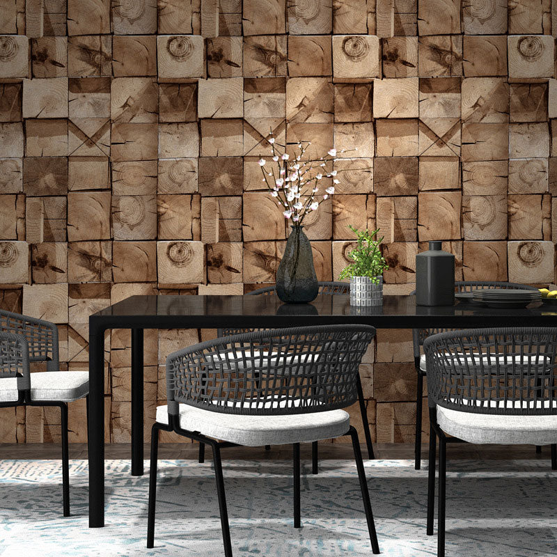 Plaster Faux Wood Effect Wallpaper in Pastel Yellow, Decorative Wall Covering 20.5" by 33' Clearhalo 'Country wall decor' 'Rustic' 'Wallpaper' Wall Decor' 887416