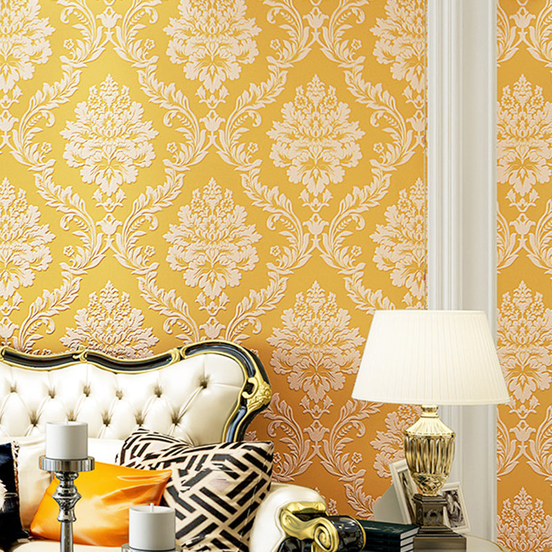 European Retro Damask Wallpaper 31-foot x 20.5-inch Harlequin and Floral Non-Pasted Wall Decor Clearhalo 'Vintage wall decor' 'Vintage' 'Wallpaper' Wall Decor' 887540