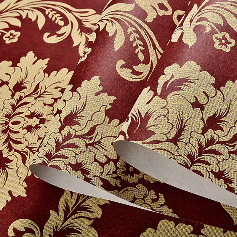 European Retro Damask Wallpaper 31-foot x 20.5-inch Harlequin and Floral Non-Pasted Wall Decor Clearhalo 'Vintage wall decor' 'Vintage' 'Wallpaper' Wall Decor' 887546