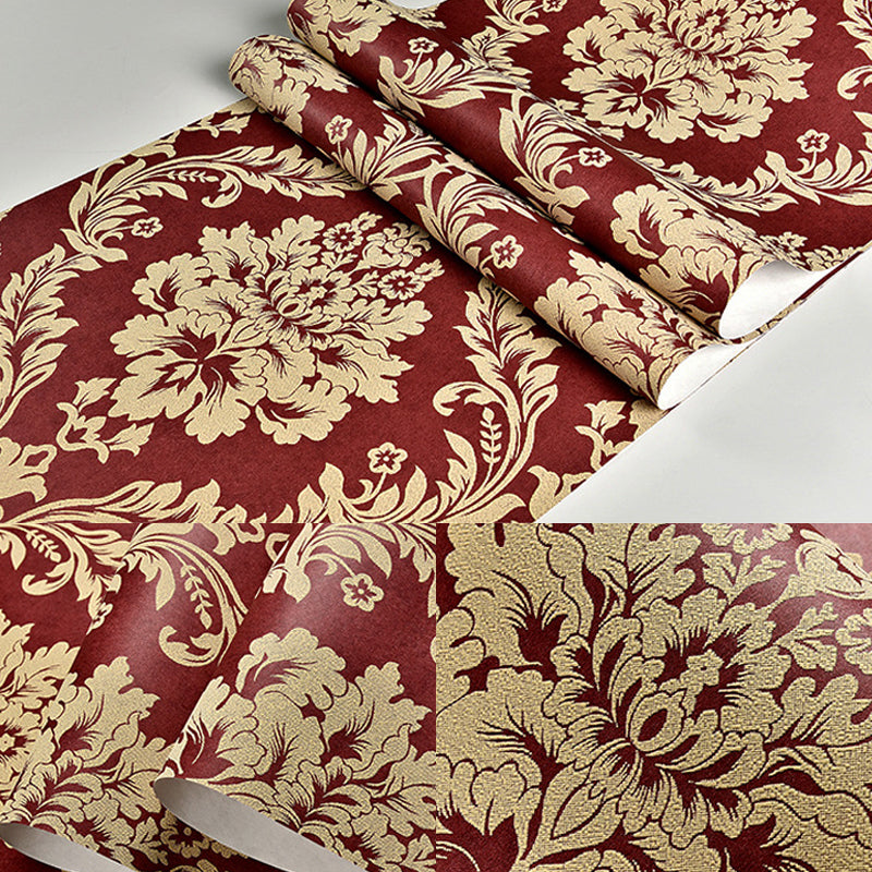 European Retro Damask Wallpaper 31-foot x 20.5-inch Harlequin and Floral Non-Pasted Wall Decor Clearhalo 'Vintage wall decor' 'Vintage' 'Wallpaper' Wall Decor' 887547