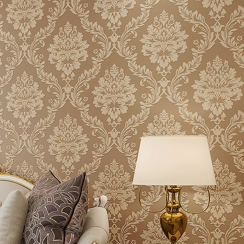 European Retro Damask Wallpaper 31-foot x 20.5-inch Harlequin and Floral Non-Pasted Wall Decor Clearhalo 'Vintage wall decor' 'Vintage' 'Wallpaper' Wall Decor' 887559