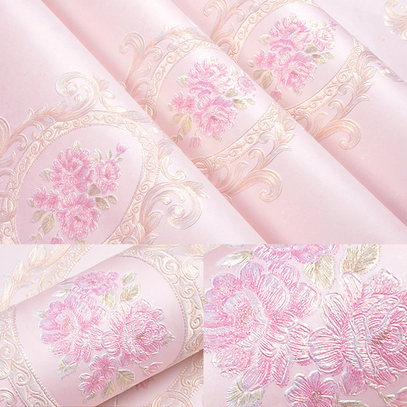 Girly Elegant Damasque Wallpaper Decorative Non-Pasted Wall Covering, 20.5"W x 31'L Clearhalo 'Vintage wall decor' 'Vintage' 'Wallpaper' Wall Decor' 887565