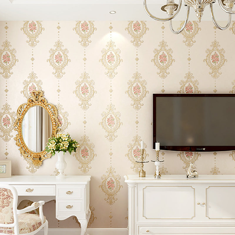 Girly Elegant Damasque Wallpaper Decorative Non-Pasted Wall Covering, 20.5"W x 31'L Clearhalo 'Vintage wall decor' 'Vintage' 'Wallpaper' Wall Decor' 887568