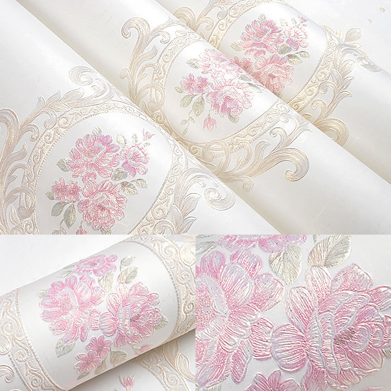 Girly Elegant Damasque Wallpaper Decorative Non-Pasted Wall Covering, 20.5"W x 31'L Clearhalo 'Vintage wall decor' 'Vintage' 'Wallpaper' Wall Decor' 887582
