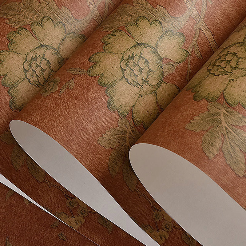 Blossoming Floral Wallpaper Non-Woven 33-foot x 20.5-inch Non-Pasted Wall Decor Clearhalo 'Vintage wall decor' 'Vintage' 'Wallpaper' Wall Decor' 887622