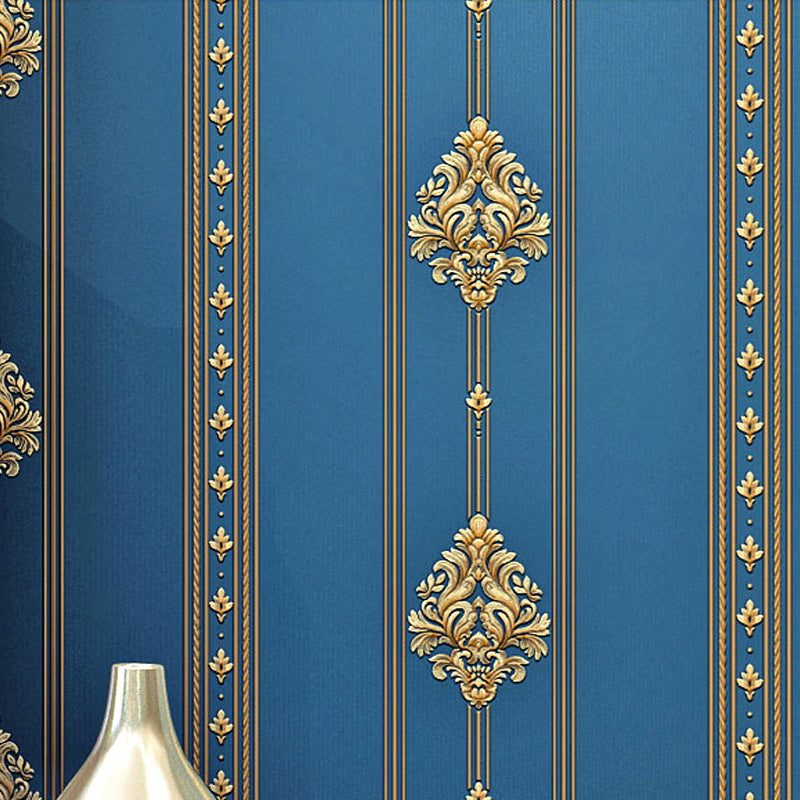 Nordic Nostalgic Damask Wallpaper Non-Woven 31' x 20.5" Non-Pasted Clearhalo 'Vintage wall decor' 'Vintage' 'Wallpaper' Wall Decor' 887666
