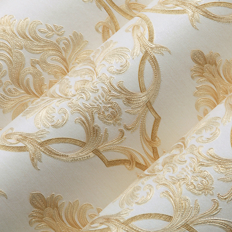 Nordic Nostalgic Damask Wallpaper Non-Woven 31' x 20.5" Non-Pasted Clearhalo 'Vintage wall decor' 'Vintage' 'Wallpaper' Wall Decor' 887677