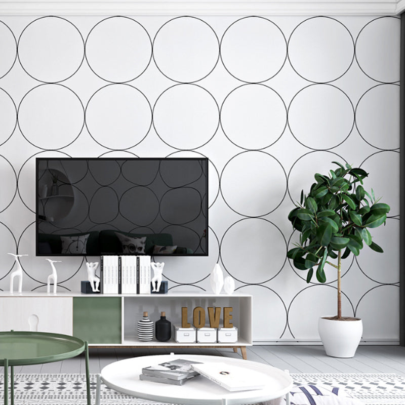 Nordic and Modern Circle Wallpaper 33 ft. x 20.5 in, Non-Pasted Clearhalo 'Modern wall decor' 'Modern' 'Wallpaper' Wall Decor' 887728