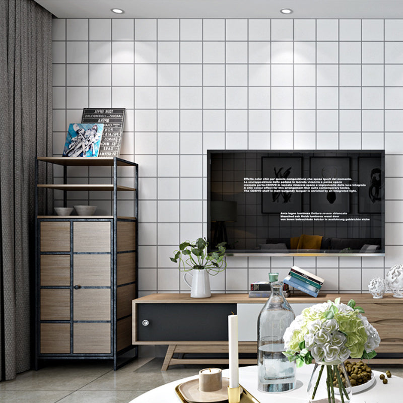 Simple Black and White Check Wallpaper for Dining Room Non-Pasted 20.5 in x 31 ft Clearhalo 'Modern wall decor' 'Modern' 'Wallpaper' Wall Decor' 887766