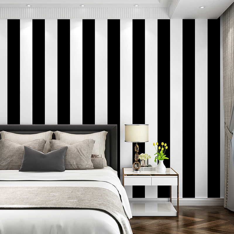Simple Wide Stripes Non-Pasted Wallpaper for Coffee Room and Dress Shop, 33-foot x 20.5-inch Clearhalo 'Modern wall decor' 'Modern' 'Wallpaper' Wall Decor' 887814