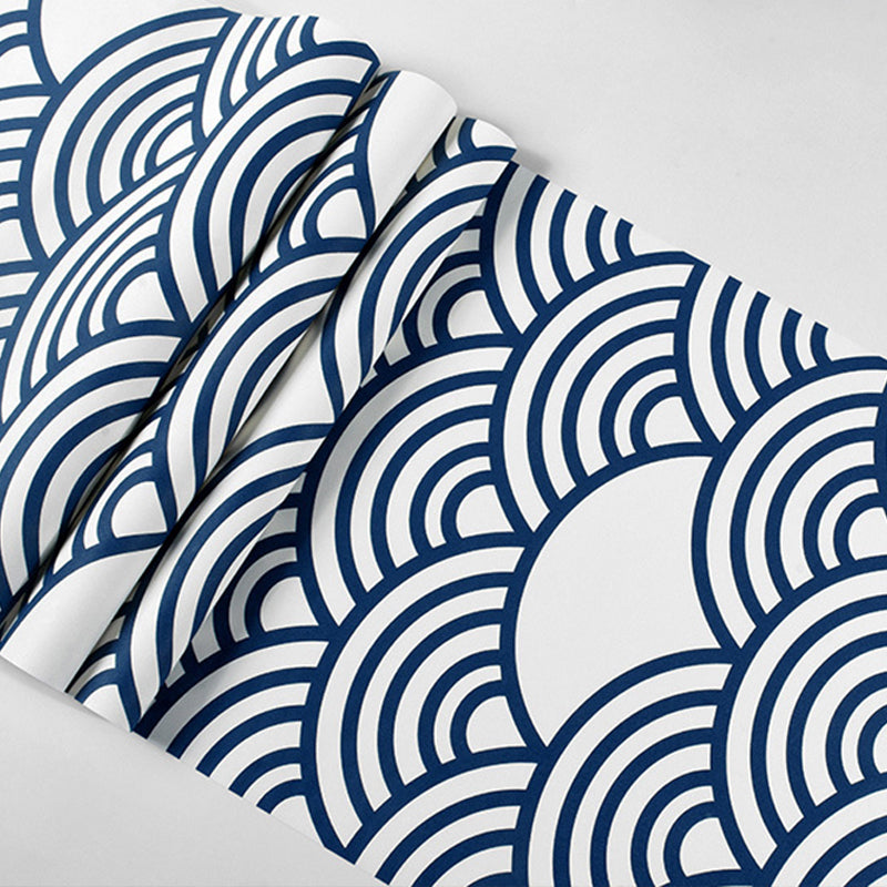 Japanese Restaurant Wallpaper Ukiyoe Painting Wave, 31-foot x 20.5-inch, Non-Pasted Clearhalo 'Wall Decor' 'Wallpaper' 887967