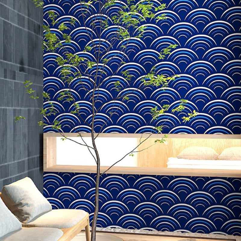 Japanese Restaurant Wallpaper Ukiyoe Painting Wave, 31-foot x 20.5-inch, Non-Pasted Clearhalo 'Wall Decor' 'Wallpaper' 887970