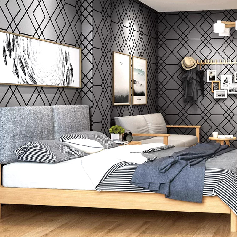 Non-Pasted Wallpaper with Pastel Color Grid and Geometries, 20.5"W x 33'L Clearhalo 'Modern wall decor' 'Modern' 'Wallpaper' Wall Decor' 888050
