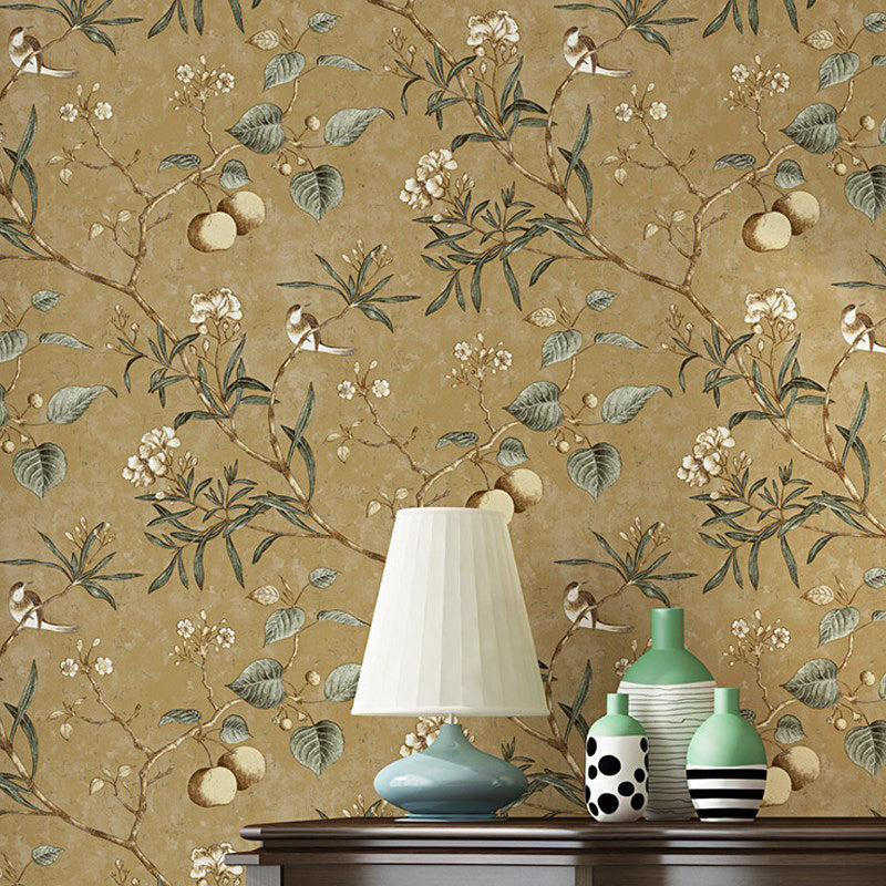 20.5" x 31' American Countryside Wallpaper Tree and Fruit Design Wall Decor, Non-Pasted Clearhalo 'Country wall decor' 'Rustic' 'Wallpaper' Wall Decor' 888155
