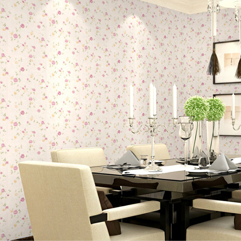 Multi-Colored Romantic Countryside Wallpaper with Dense Flower Design, Non-Pasted, 57.1 sq ft. Clearhalo 'Country wall decor' 'Rustic' 'Wallpaper' Wall Decor' 888188