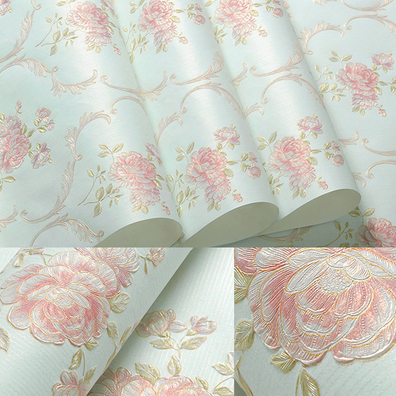 Vintage 3D Embossed Flora Wallpaper Non-Pasted 31'L x 20.5"W Clearhalo 'Vintage wall decor' 'Vintage' 'Wallpaper' Wall Decor' 892866