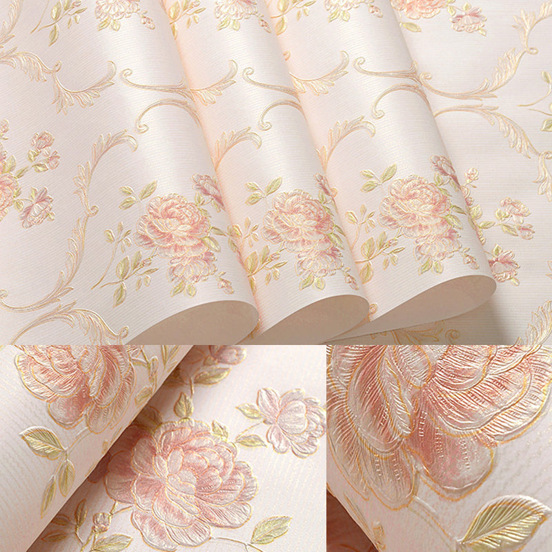 Vintage 3D Embossed Flora Wallpaper Non-Pasted 31'L x 20.5"W Clearhalo 'Vintage wall decor' 'Vintage' 'Wallpaper' Wall Decor' 892878