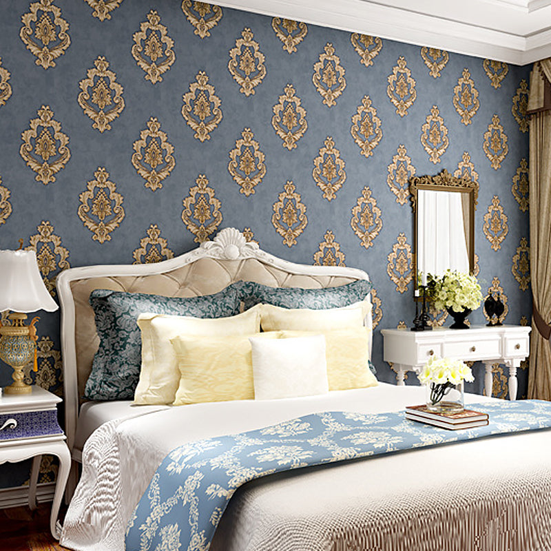 Vinyl Victorian Damask Wallpaper 33' x 20.5" Classic Non-Pasted Floral Wall Decor Clearhalo 'Vintage wall decor' 'Vintage' 'Wallpaper' Wall Decor' 892911
