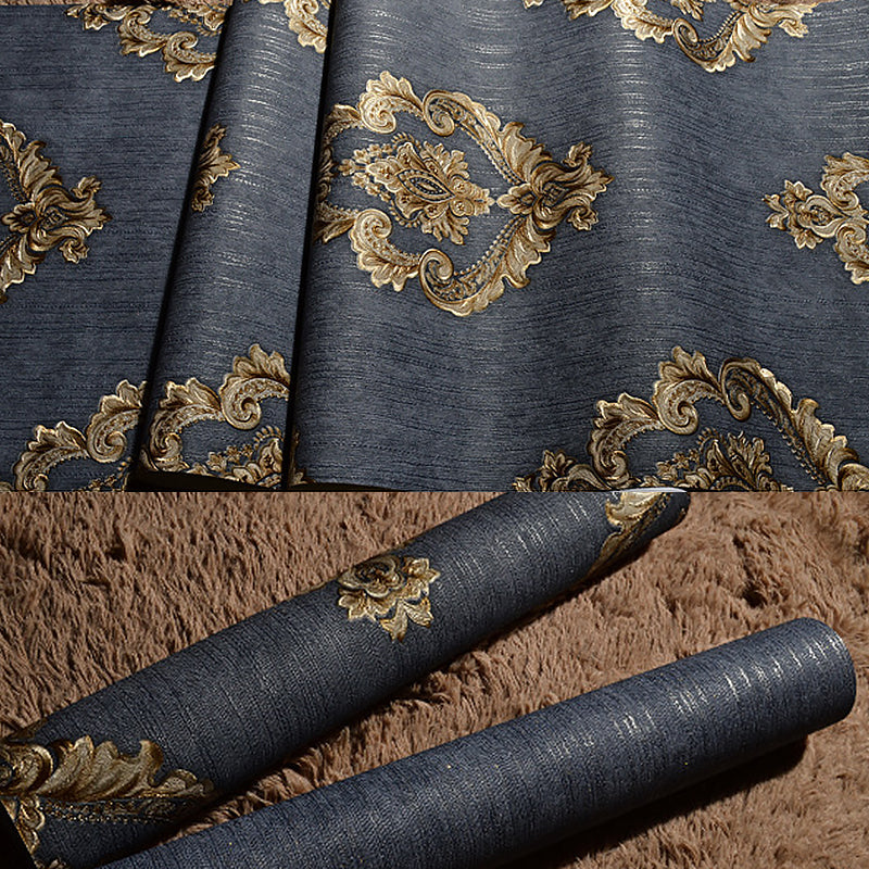 Vinyl Victorian Damask Wallpaper 33' x 20.5" Classic Non-Pasted Floral Wall Decor Clearhalo 'Vintage wall decor' 'Vintage' 'Wallpaper' Wall Decor' 892912