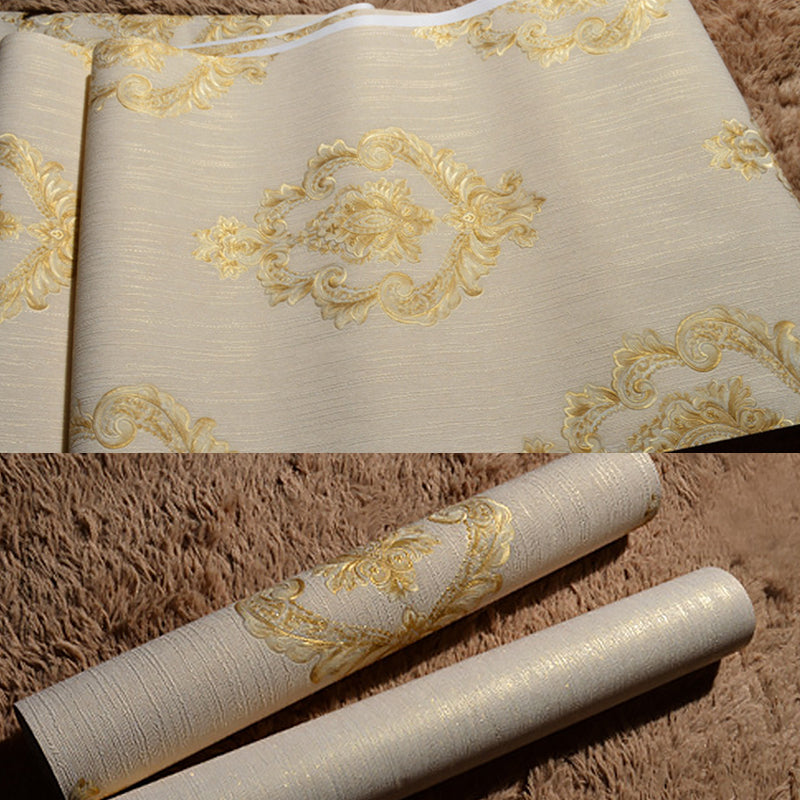 Vinyl Victorian Damask Wallpaper 33' x 20.5" Classic Non-Pasted Floral Wall Decor Clearhalo 'Vintage wall decor' 'Vintage' 'Wallpaper' Wall Decor' 892917