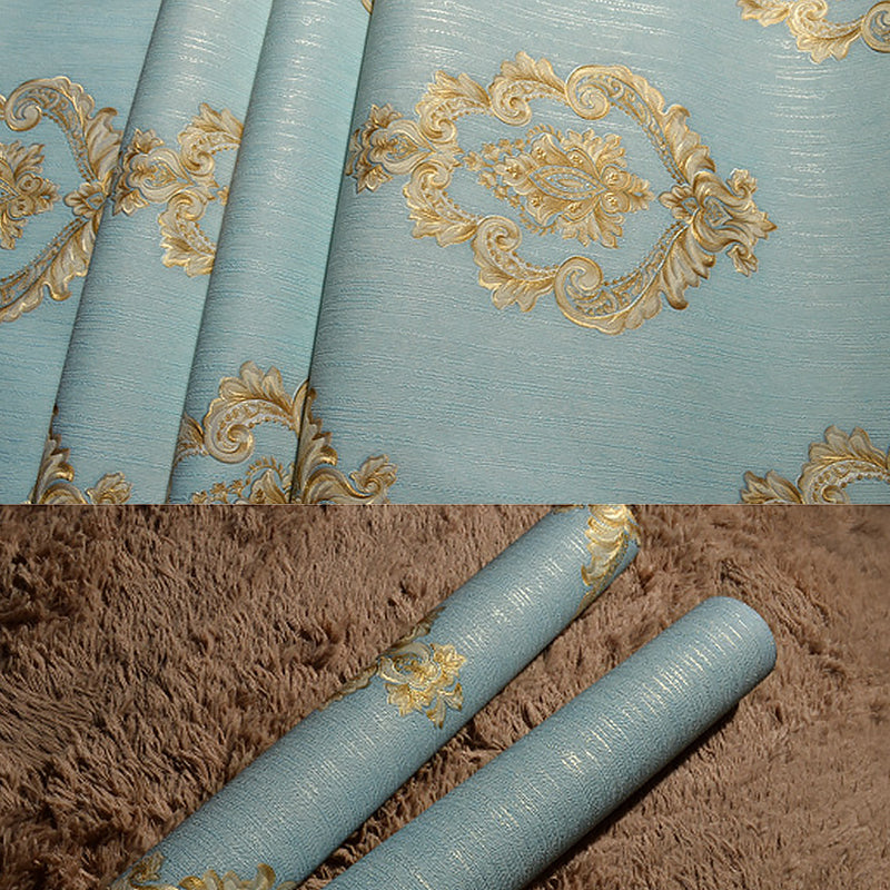 Vinyl Victorian Damask Wallpaper 33' x 20.5" Classic Non-Pasted Floral Wall Decor Clearhalo 'Vintage wall decor' 'Vintage' 'Wallpaper' Wall Decor' 892925