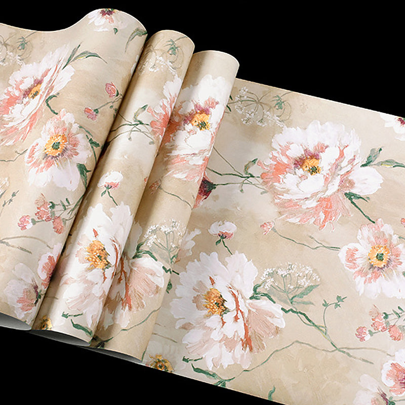 Hand Printed Floral Pattern Wallpaper Non-Woven 20.5"W x 33'L Wall Covering Clearhalo 'Modern wall decor' 'Modern' 'Wallpaper' Wall Decor' 893275