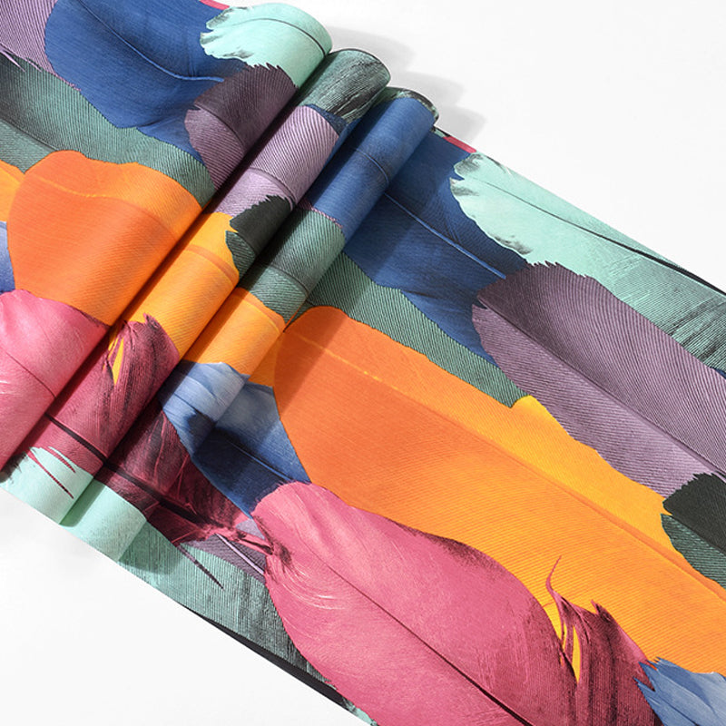 Multi-Colored Feather Water-Resistant Non-Pasted Wallpaper, 31' x 20.5
