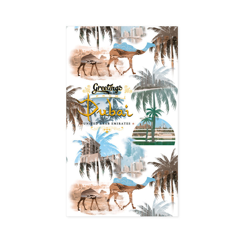 Camel and Coconut Tree Wallpaper 33' by 20.5" Thai Tropical Non-Pasted Wall Decor in Multi-Color Clearhalo 'Modern wall decor' 'Modern' 'Tropical wall decor' 'Tropical' 'Wallpaper' Wall Decor' 893438