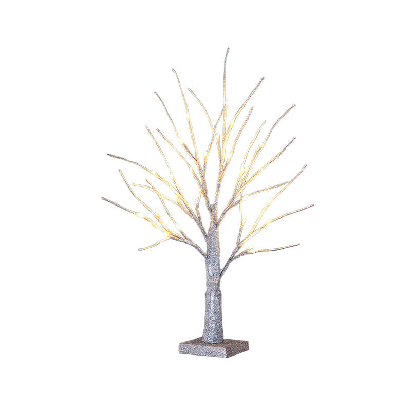 Tree Table Lighting Contemporary Plastic LED Silver Nightstand Light for Dining Room Clearhalo 'Lamps' 'Table Lamps' Lighting' 897323