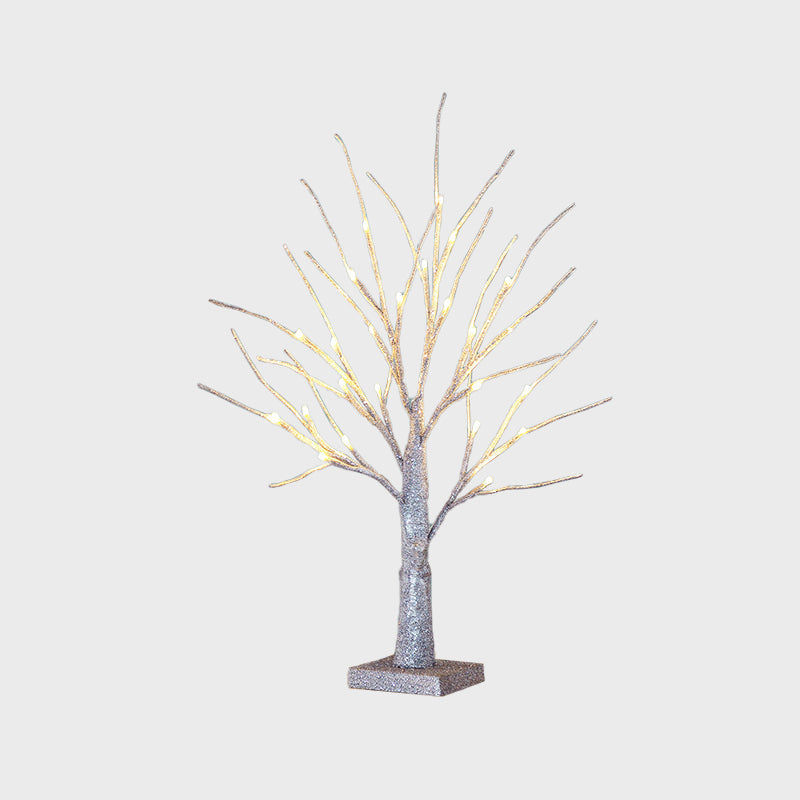 Tree Table Lighting Contemporary Plastic LED Silver Nightstand Light for Dining Room Clearhalo 'Lamps' 'Table Lamps' Lighting' 897324