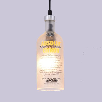 Bottle Glass Pendant Light Fixture Farmhouse 1 Bulb Living Room Ceiling Light Fixture in Brown/Yellow Textured White Clearhalo 'Ceiling Lights' 'Chandeliers' 'Close To Ceiling Lights' 'Glass shade' 'Glass' 'Industrial Pendants' 'Industrial' 'Middle Century Pendants' 'Pendant Lights' 'Pendants' 'Tiffany' Lighting' 90453