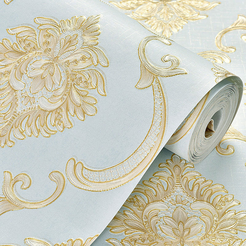 Pastel Colored Damasque Wallpaper 28.5 sq ft. Non-Pasted Moisture-Resistant Wall Covering Clearhalo 'Vintage wall decor' 'Vintage' 'Wallpaper' Wall Decor' 914694