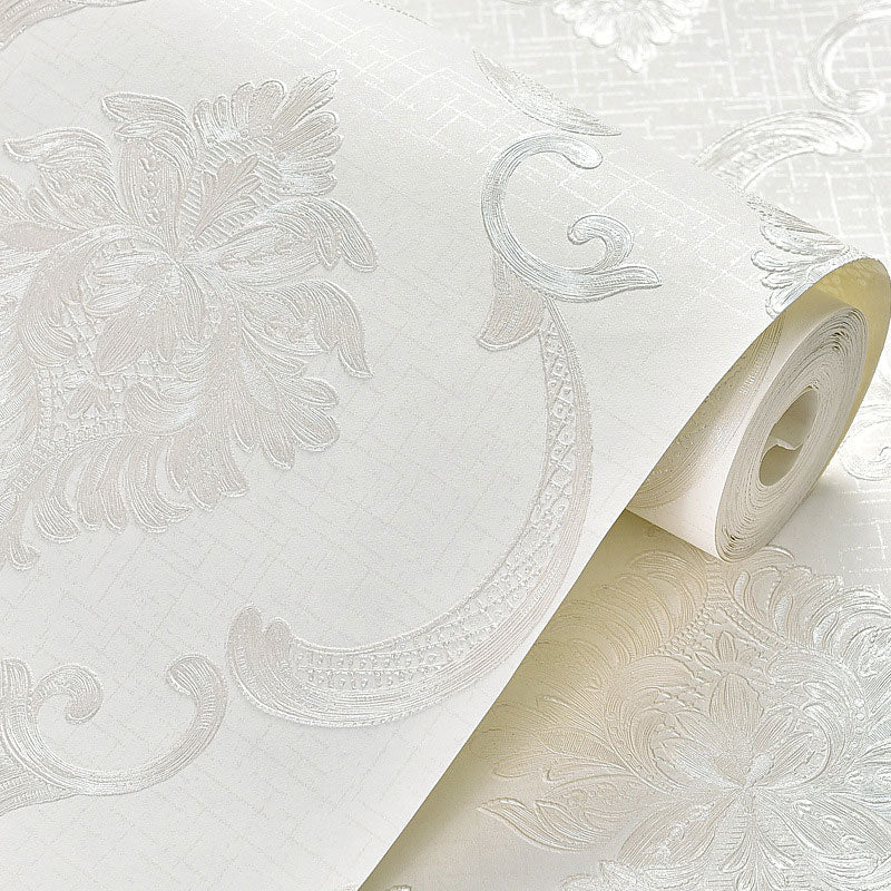 Pastel Colored Damasque Wallpaper 28.5 sq ft. Non-Pasted Moisture-Resistant Wall Covering Clearhalo 'Vintage wall decor' 'Vintage' 'Wallpaper' Wall Decor' 914697