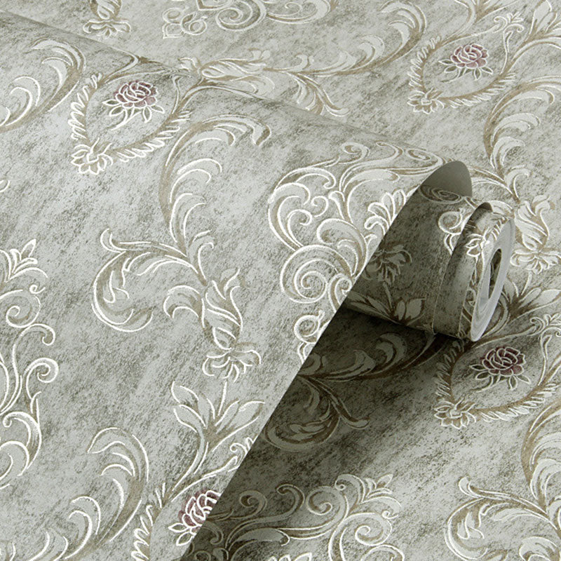 Countryside Hooked Flower Wall Art Stain-Resistant Non-Pasted Wallpaper, 33'L x 21"W Clearhalo 'Vintage wall decor' 'Vintage' 'Wallpaper' Wall Decor' 914749