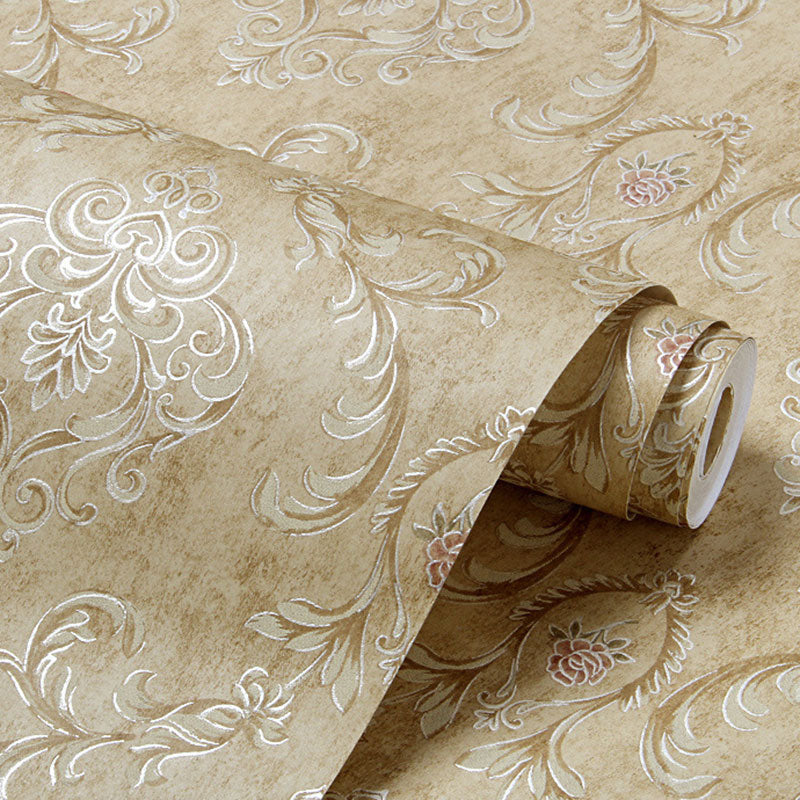 Countryside Hooked Flower Wall Art Stain-Resistant Non-Pasted Wallpaper, 33'L x 21"W Clearhalo 'Vintage wall decor' 'Vintage' 'Wallpaper' Wall Decor' 914752